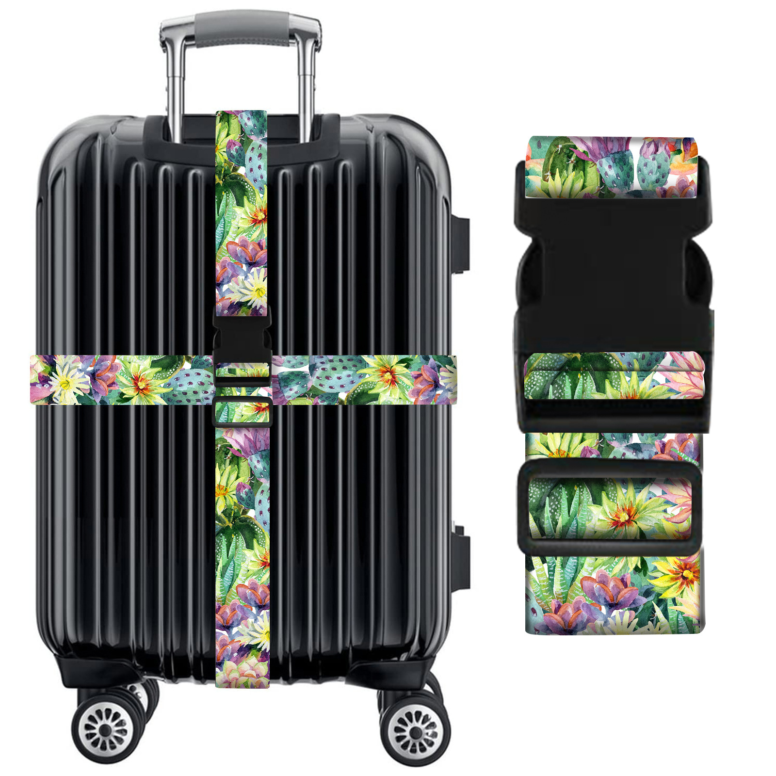 Transfronteriza piña cactus mármol cielo estrellado ajustable equipaje protección cuerda viaje trolley caso correa de viaje