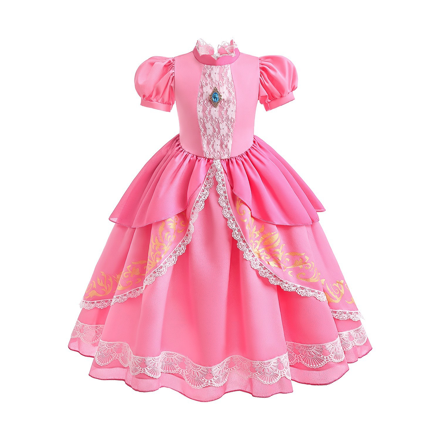 Transfronterizo de comercio exterior Cosplay rendimiento ropa de los niños princesa bi Ji vestido niña Mario melocotón princesa vestido