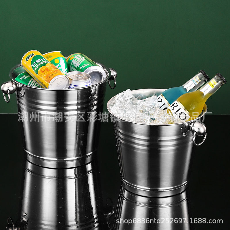 Cubo de hielo de acero inoxidable al aire libre cubo de hielo portátil música Bar KTV cerveza helada vino champán cubo Nuevo