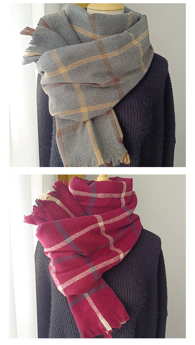Ruitjes sjaal voor dames elegante warme sjaal mode accessoire_voghion.com