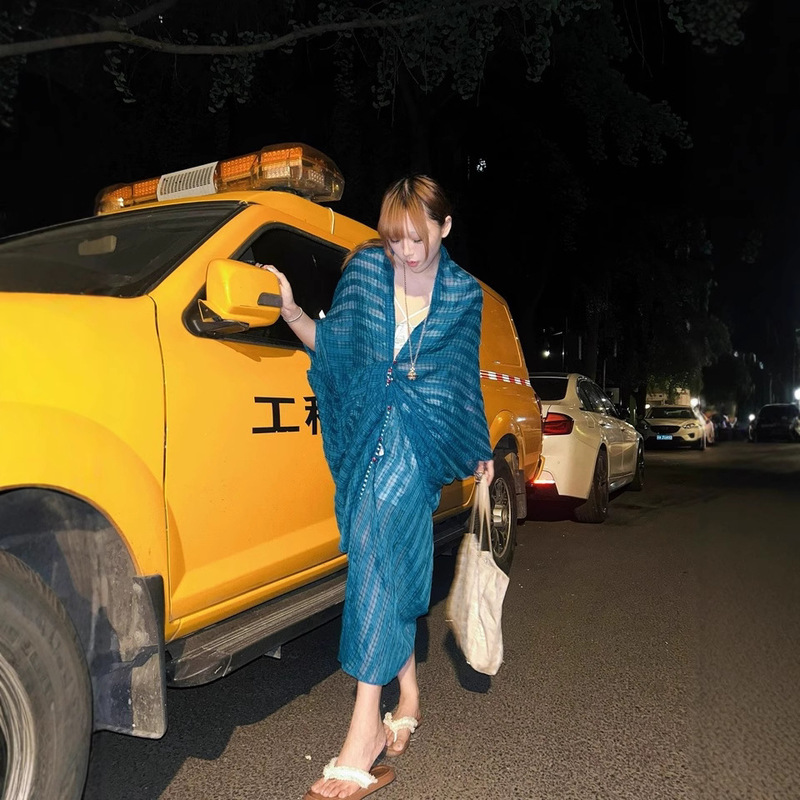 Solid Color Multi-Wear Draped Lace-Up Loose Holiday Atmosphere Cardigan Top