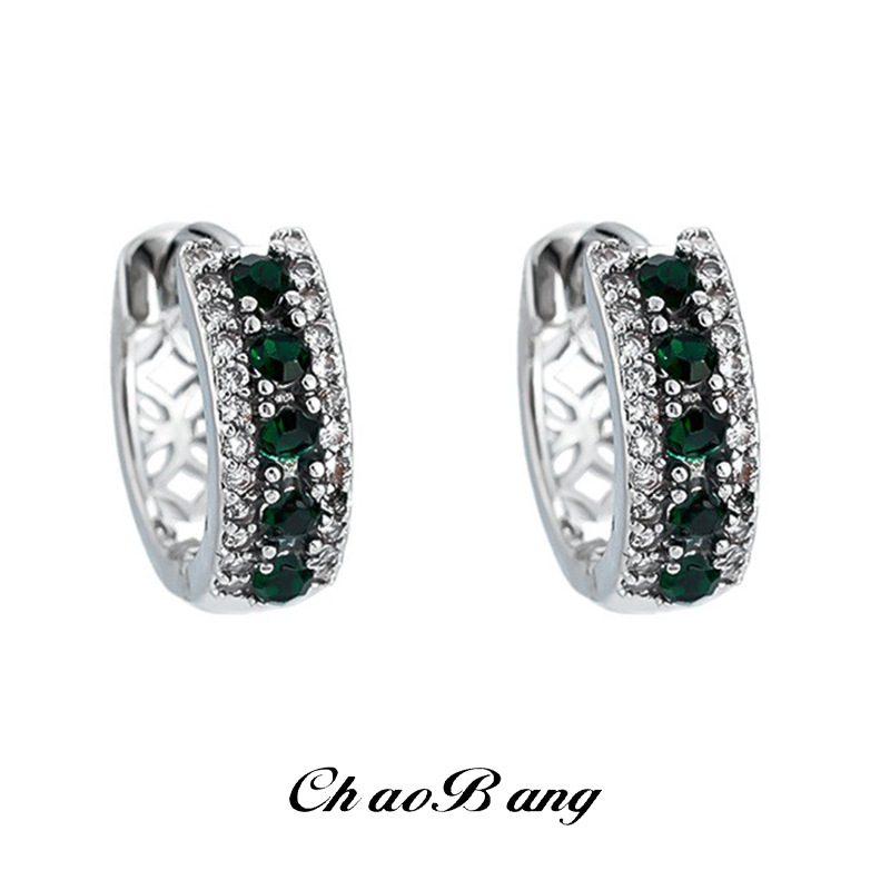 Cross-Border Zircon Earrings for Men, Trendy, Fashionable, Unique, Exquisite Design Ear Clips for Women, Light Luxury, Versatile Ear Jewelry Wholesale