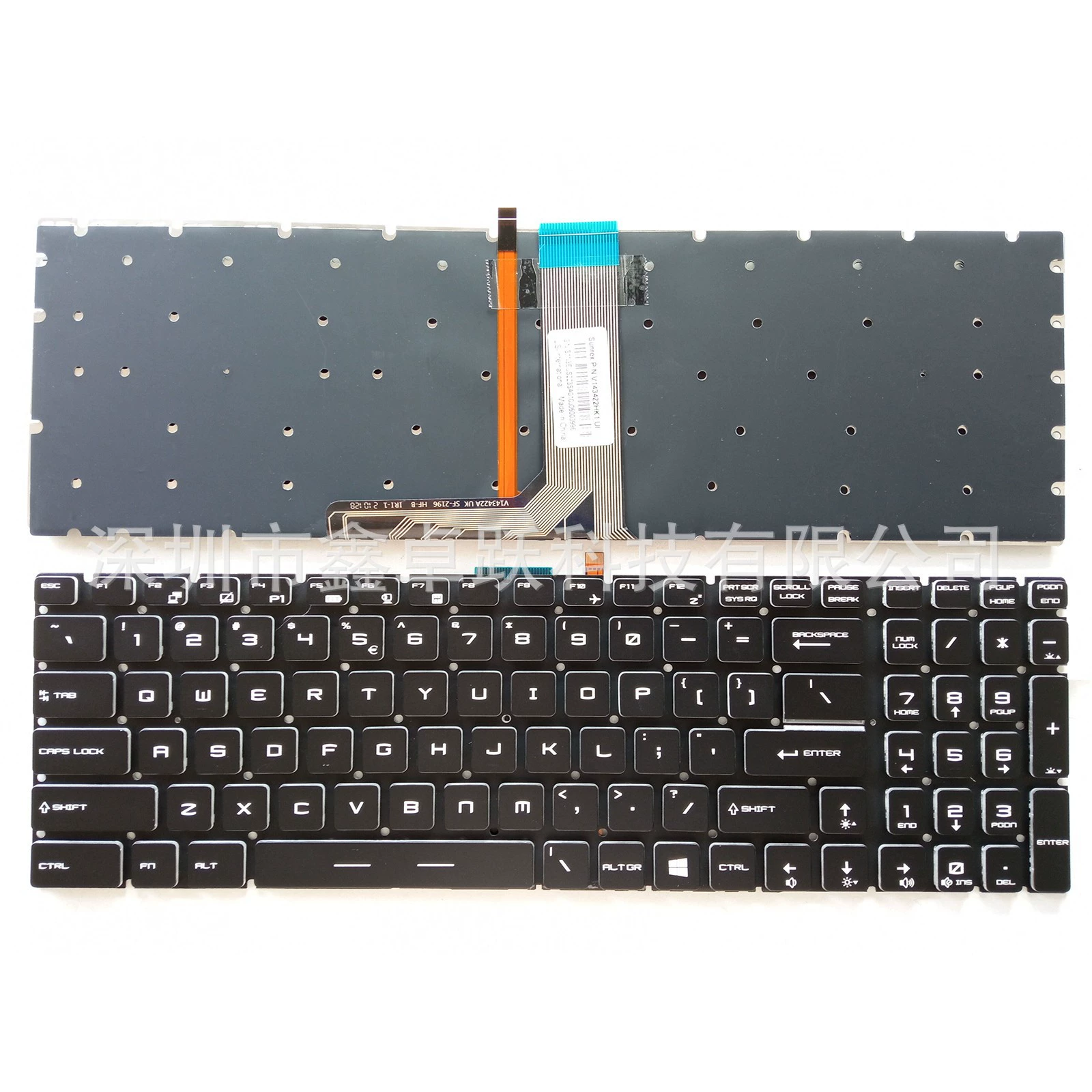 Замена клавиатуры ноутбука (MSI) GE62/GL60/GP62/GE72/GL62 с подсветкой, раскладка US или RU, бело-красные акценты