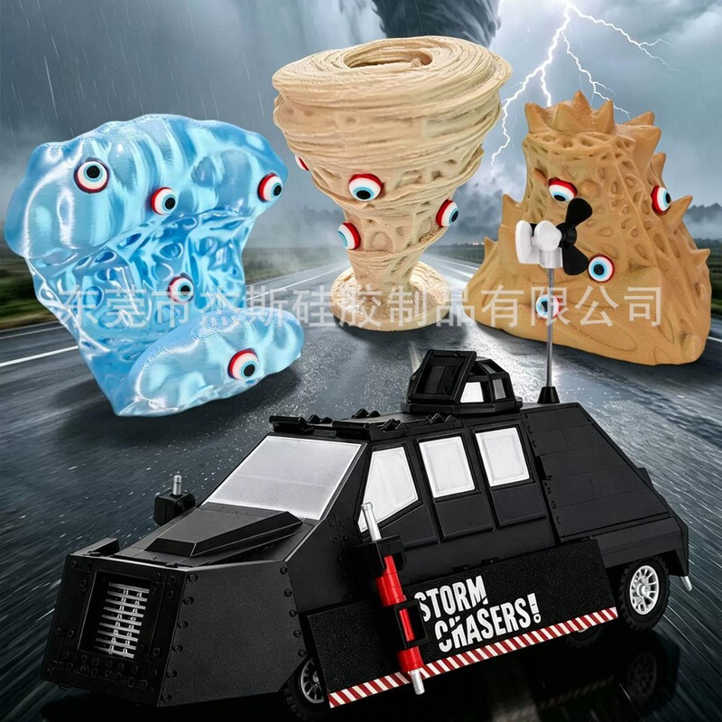 3D Printed Deep Sea Trek Giant Sea Monster Suzy's Restaurant Storm Chaser Movable Tornado Model Display