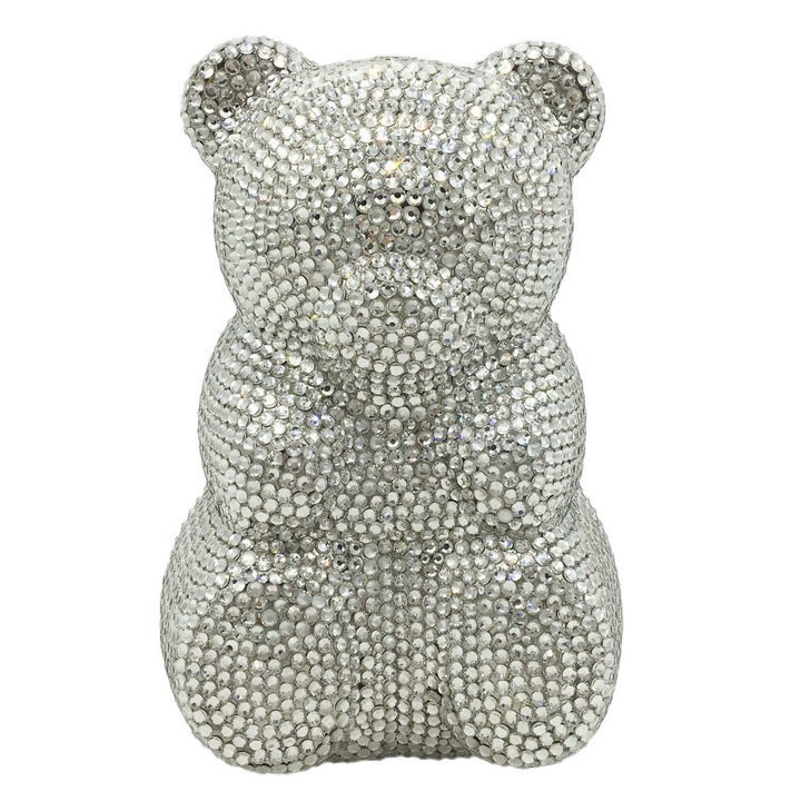 BL105 Bears bolsa de diamante de dibujos animados cristal lleno de diamantes bolsas de cena bolsas de diamantes hechas a mano bolsas de mano de mujer bolsa amarilla