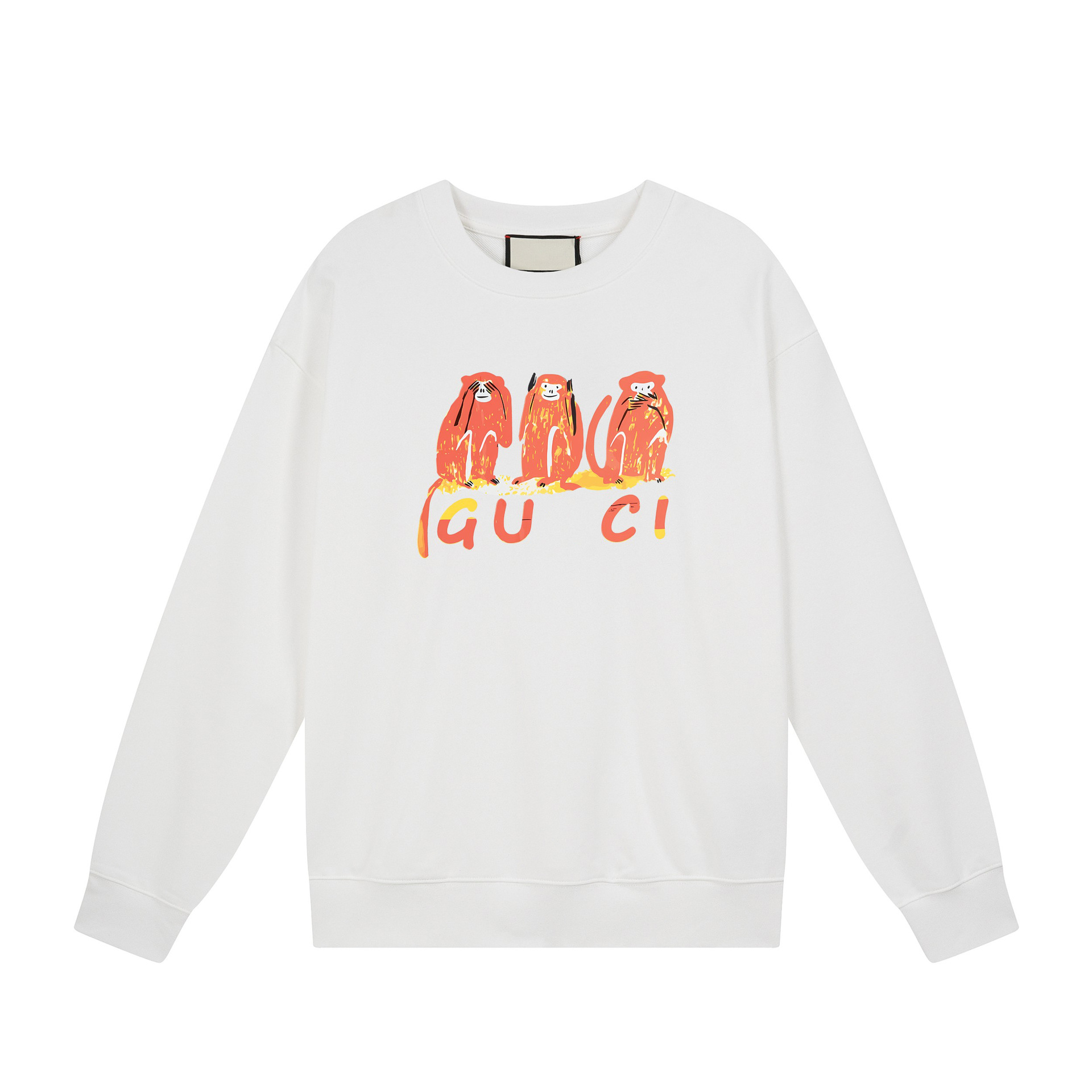 高版潮奢GU家25FW秋冬新款动物系列猴子印花男女宽松卫衣外贸跨境