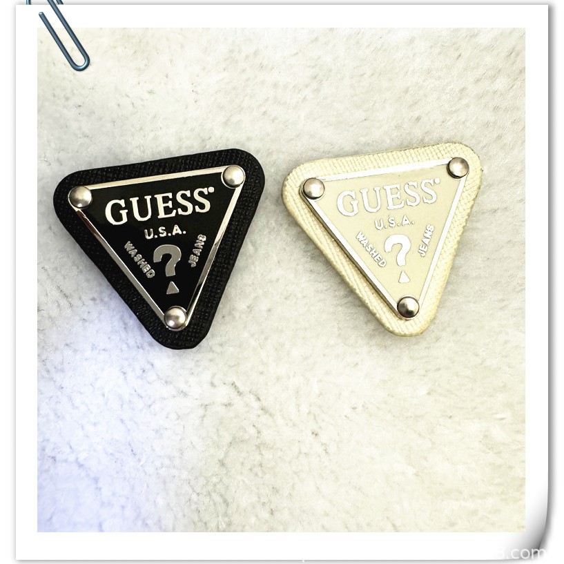 【厂家直销】字母皮标倒三角金属标现货优惠手机壳发夹配件