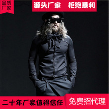 新款韩版男式围巾领蝴蝶结个性长袖衬衫时尚男衬衣非主流代发批发