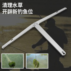 廠直供鋸齒開刃水草刀釣魚工具垂釣用品摺疊不鏽鋼水草錨刀割草刀