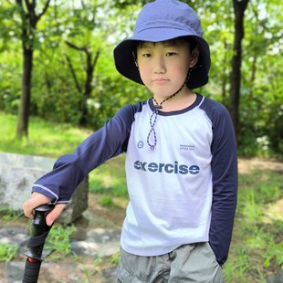 Qingdao детская одежда хлопчатобумажная осенняя рубашка с длинным рукавом и круглым вырезом