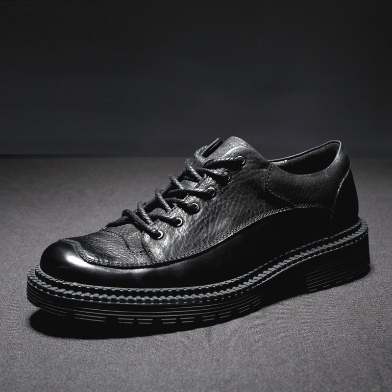 广州工厂男鞋复古真皮系带改色休闲鞋户外工装鞋批发马丁鞋男单鞋