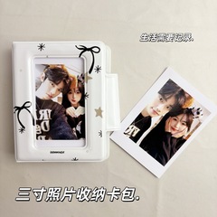 黑色蝴蝶结3寸卡册一宫格卡包小卡收纳册拍立得ins风爆款相册