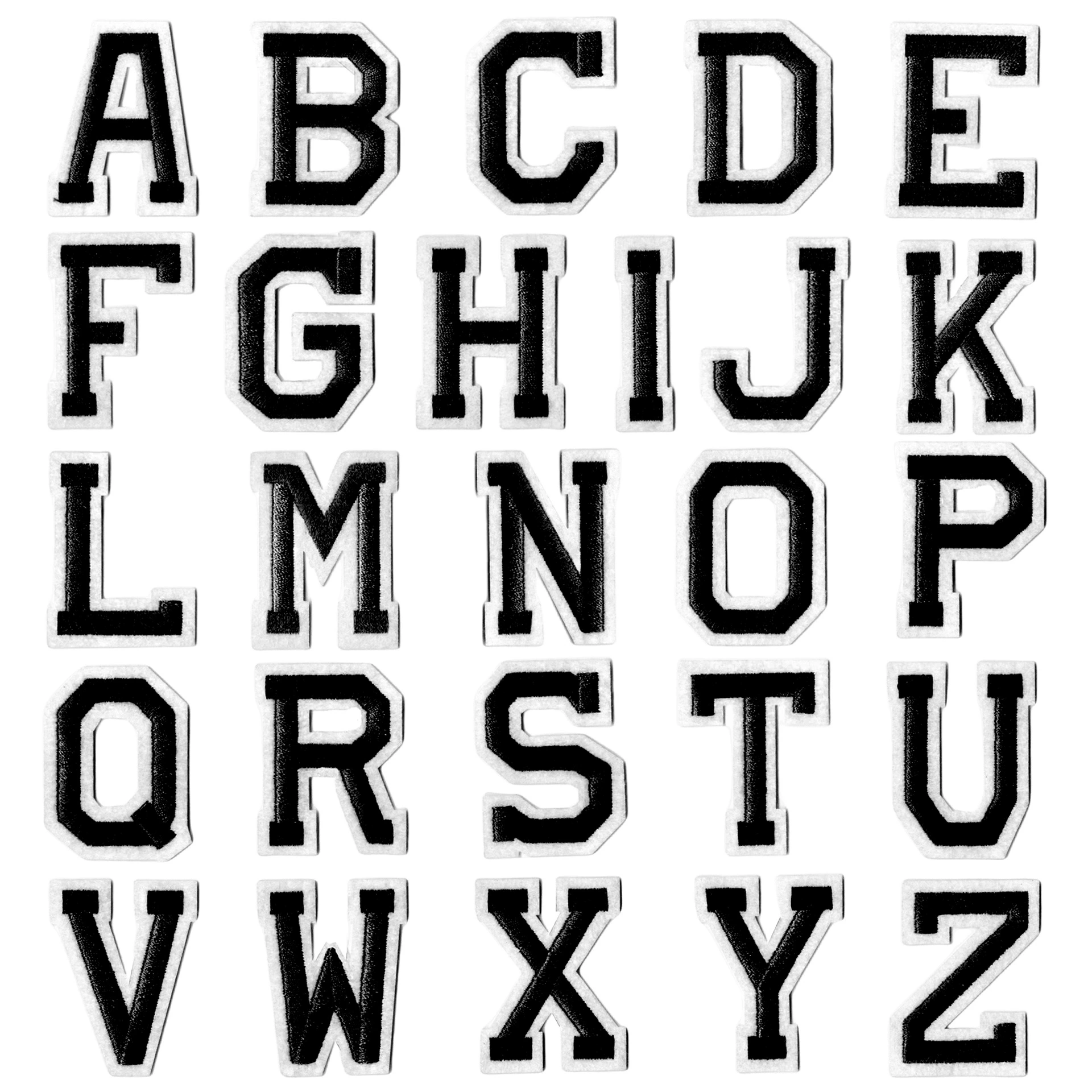 [Переведено] Alphabet Embroidery Patches (Yongxin) 26-Letter Set, Iron-on Fabric Letters, Multi-Color Options