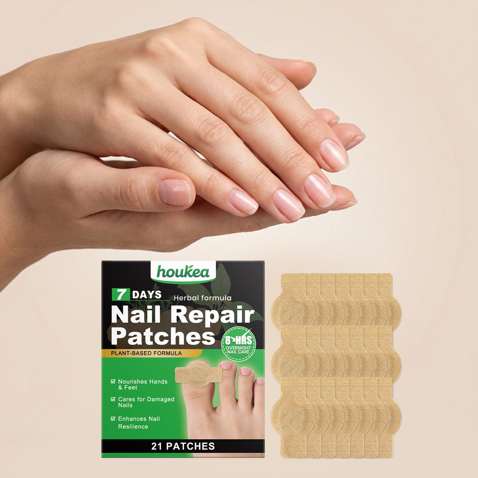 HOUKEA 指甲护理贴 温和服帖亲肤透气舒适呵护手足指甲美甲护甲贴
