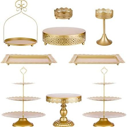 Creativo estilo europeo oro hueco estante de pastel de boda props mesa de postres decoración de postres tienda de postres refrigerio combinación de estante de pastel