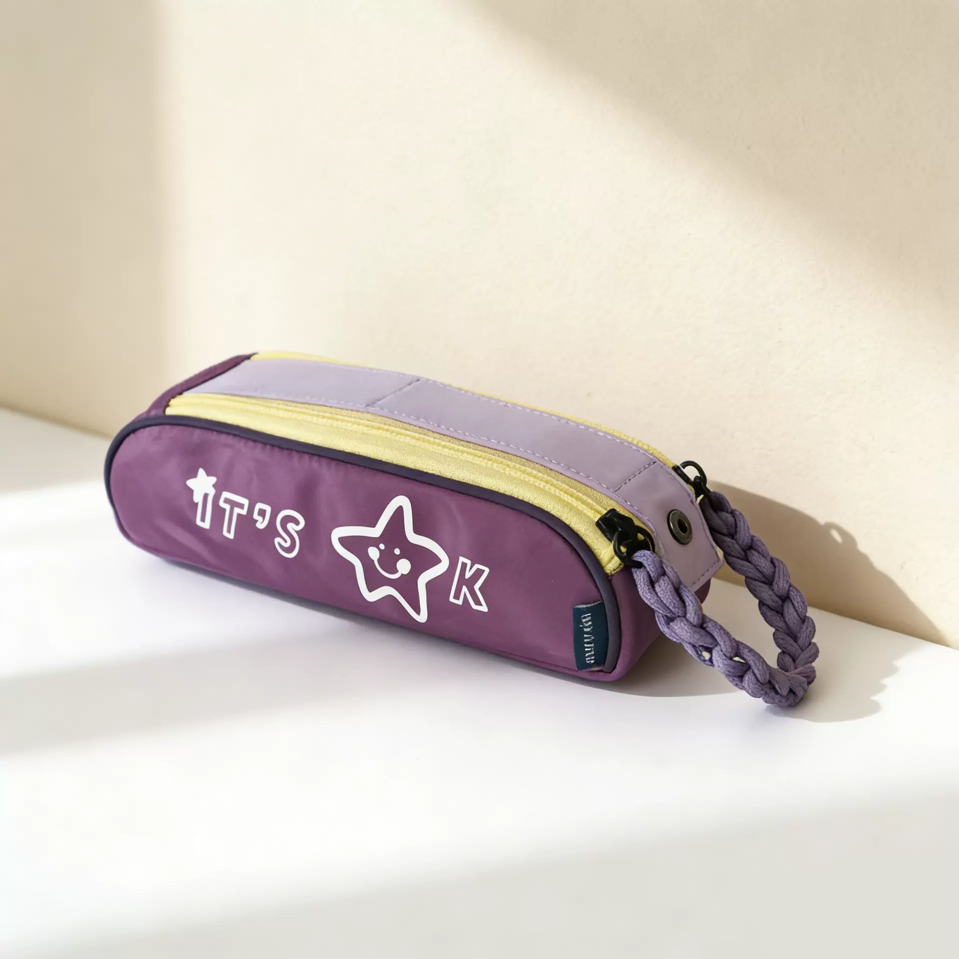 创意翻盖笔插双轨编织绳拉链笔袋便捷可爱日系学生简约精美大容量