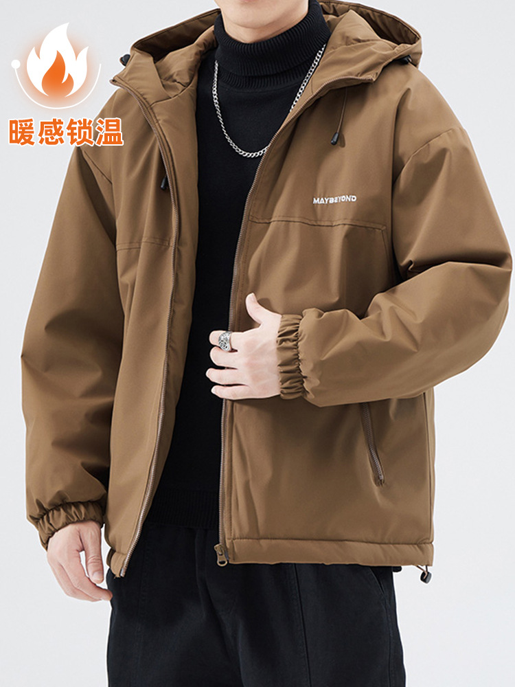 카키 기능 충전 코튼 패딩 재킷 남성용 겨울 후드 툴링 두꺼운 3 방지 야외 등산 따뜻한 코튼 패딩 재킷