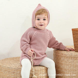 Ins Hot Autumn and Winter New Baby Solid Color Suit Triangle