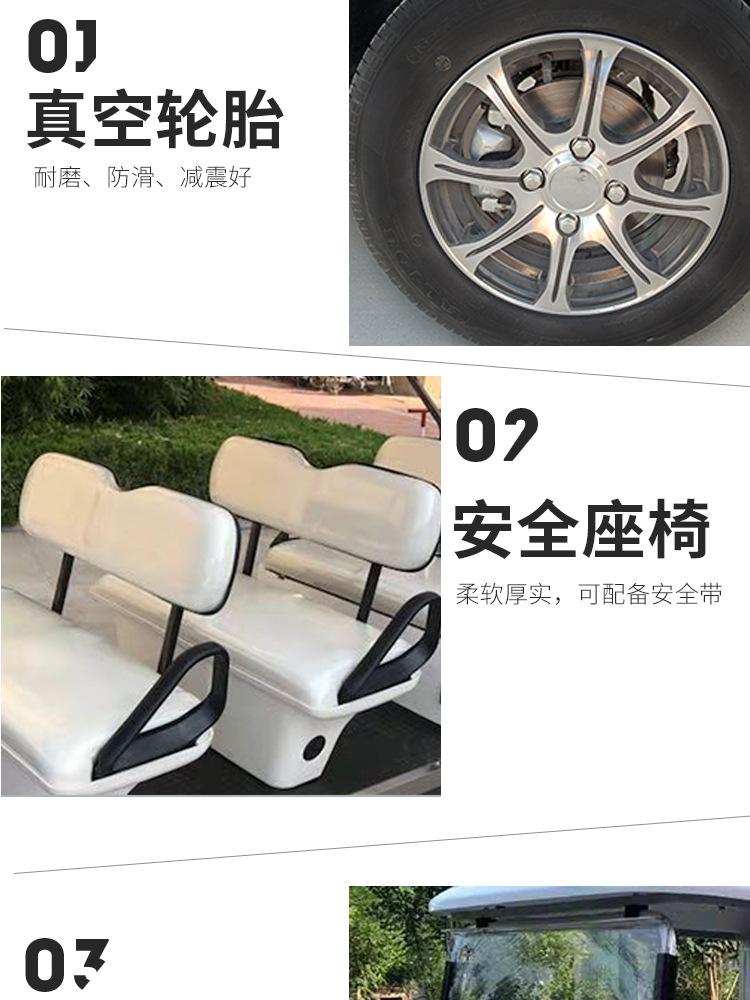 Export Golf Carts: 8-Seater Sales Office Shuttle, 6-Seater Scenic Spot Shuttle, Sightseeing Car, Villa Area Reception Car