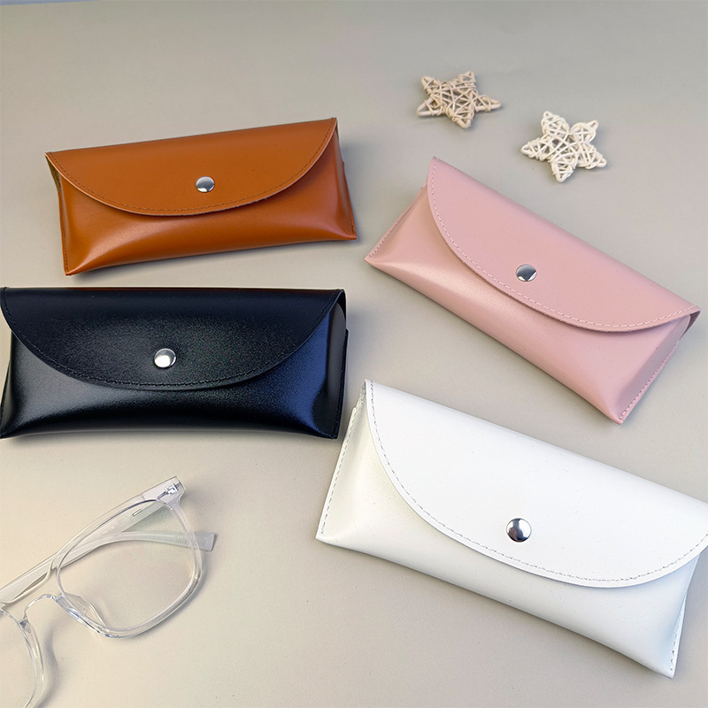 Vintage Artistic Simple Glasses Bag Soft Leather Glasses Case Instagram Girl Portable Sunglasses Storage Bag Anti-pressure Style-