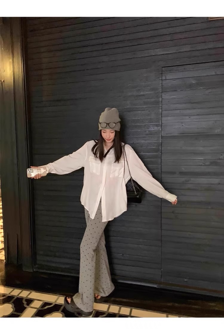 Legging de grossesse polaire à pois taille haute gainante_voghion.com