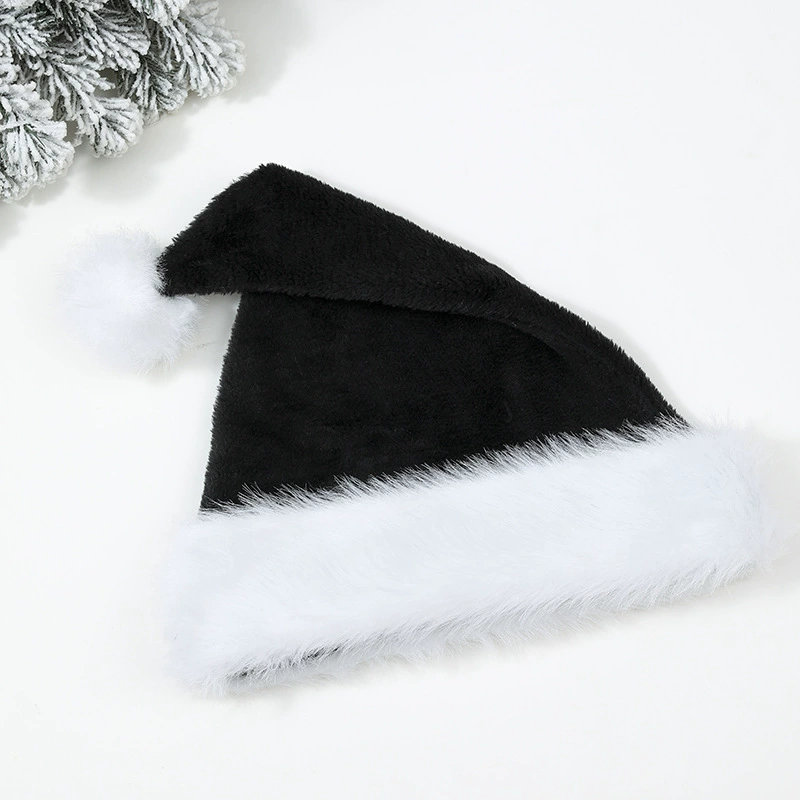 Long plush Christmas hat, large pompon, 32×45 cm, multiple colors