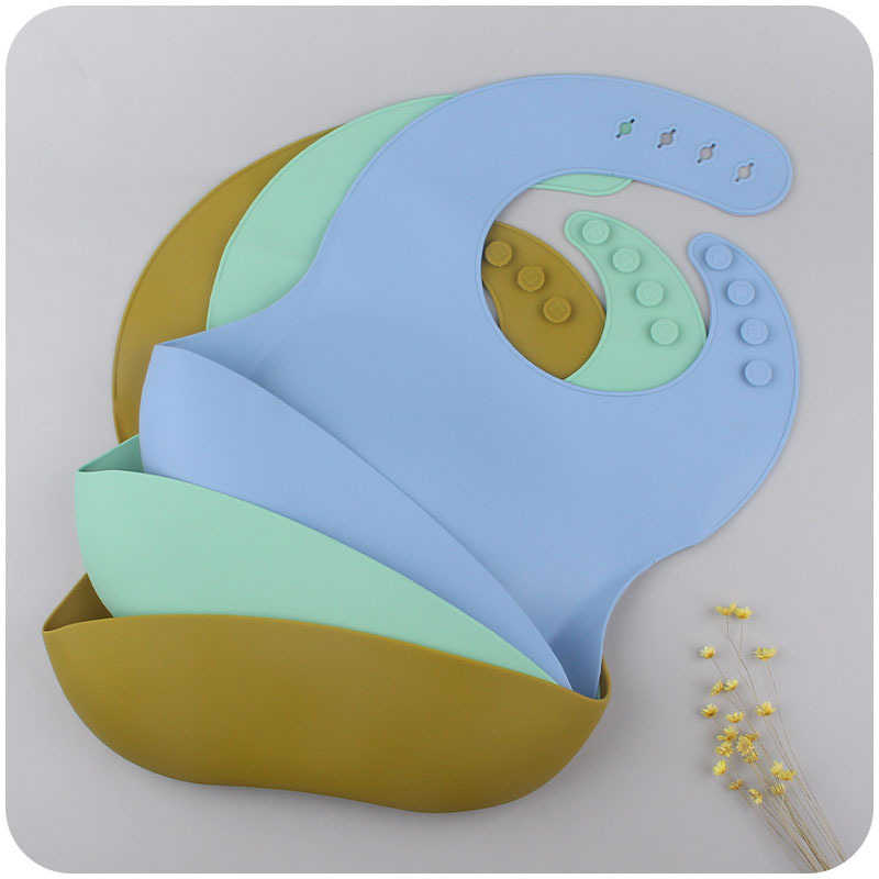 Bebé suministros babero de silicona bebé babero tridimensional bebé super suave babero impermeable babero extraíble