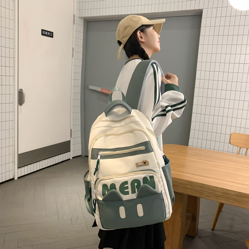 2025 nueva mochila de dibujos animados para niñas, escuela secundaria, escuela secundaria, universidad, estilo universitario, mochila fresca