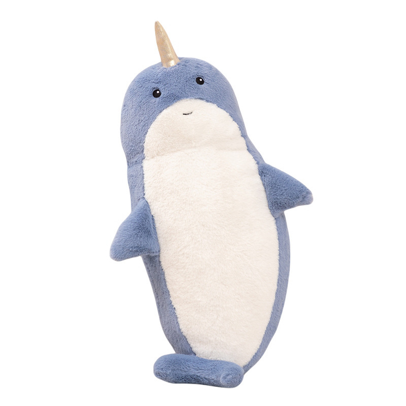 Curva reclinada almohada encantadora playa tiburones unicorles juguetes de peluche muñecas denim muñecas regalos para dormir