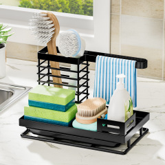 Kitchen Sponge Dish Brush Towel Rack Over-the-Sink Sponge Holder Multifunctional Washing Sponge and Towel Drain Rack