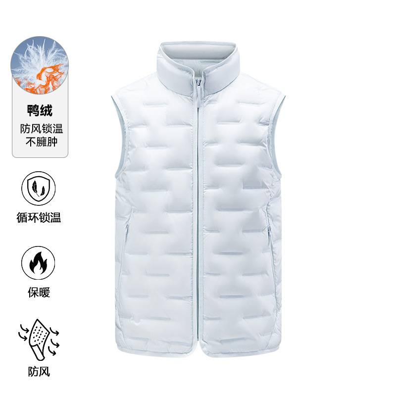 90% down-filled stand-up collar vest for men, 2026 new autumn/winter lightweight and warm outerwear, short down jacket for men