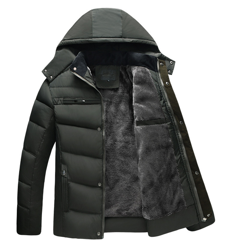 Abbigliamento maschile 2024 Cappotto in cotone da uomo alla moda nuovo cappotto in cotone con cappuccio da uomo con velluto e senza cappotto in cotone in velluto per uomo_voghion.com