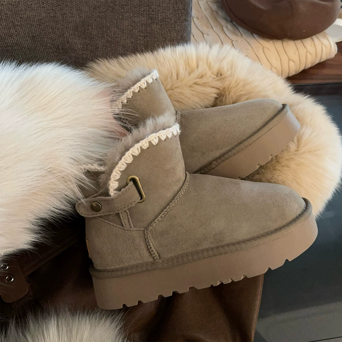 Woven winter non-slip keep warm boots, 2024 years