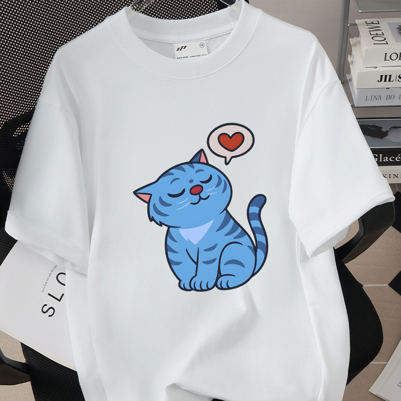 Kpop Korean Wave Hunter Witch Group Tiger Print T-Shirt High Quality 260g Cotton Top Round Neck Short Sleeve 0925-6