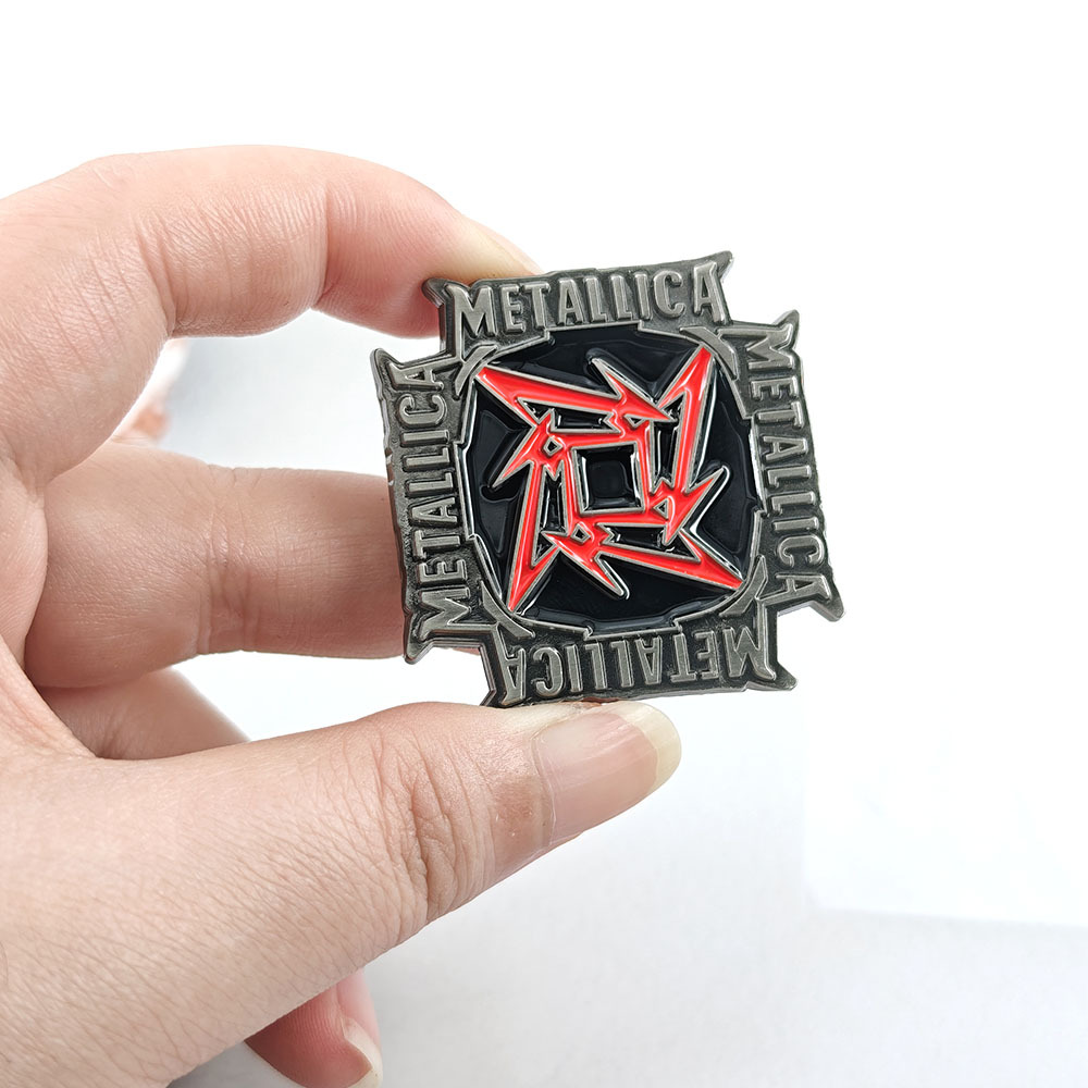 European and American Metallica metal band enamel pin, American thrash metal rock merchandise enamel badge