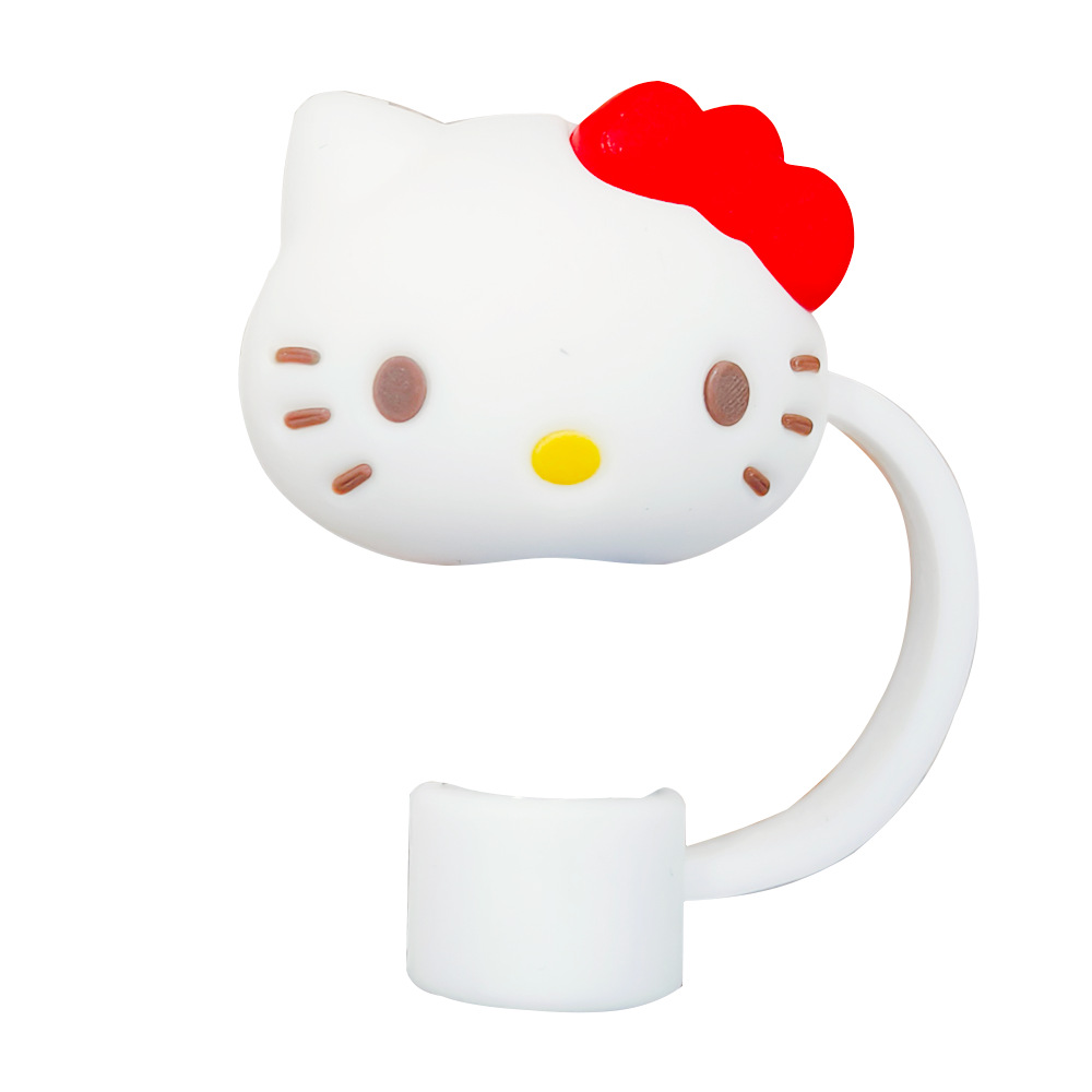 Cute Sanrio gran ojo rana 3D estereoscópica gorra de paja de polvo tapón de paja adecuado para accesorios de paja de 10mm reciclable