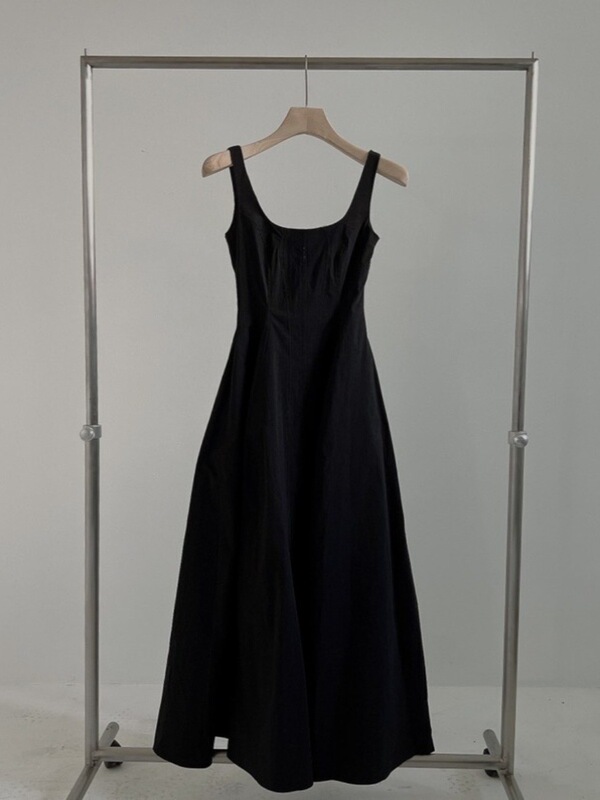 South Korea's Dongdaemun Summer New Style Korean Style Waist Slimming Look Normcore Sleeveless Mid-Length Skirt Suspender Dress for Women