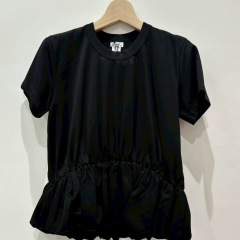 CDG KZYU 25春夏新款日系云朵短袖拼接T恤女款潮荷叶边不规则上衣