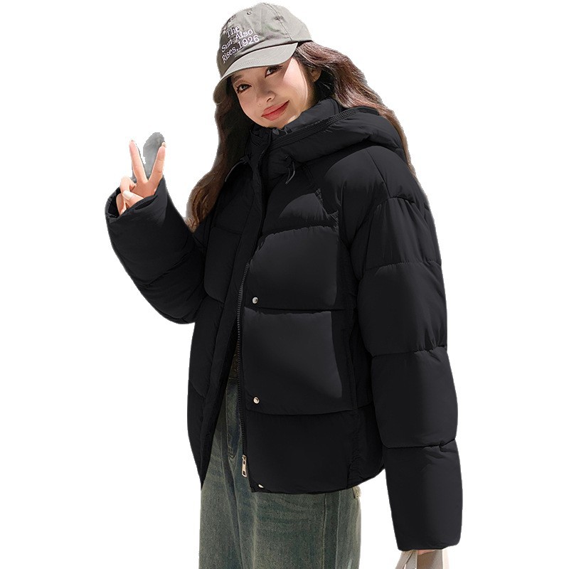 2025, invierno nuevo estilo coreano suelto femenino delgado exterior pequeño alto abrigo corto caliente moda