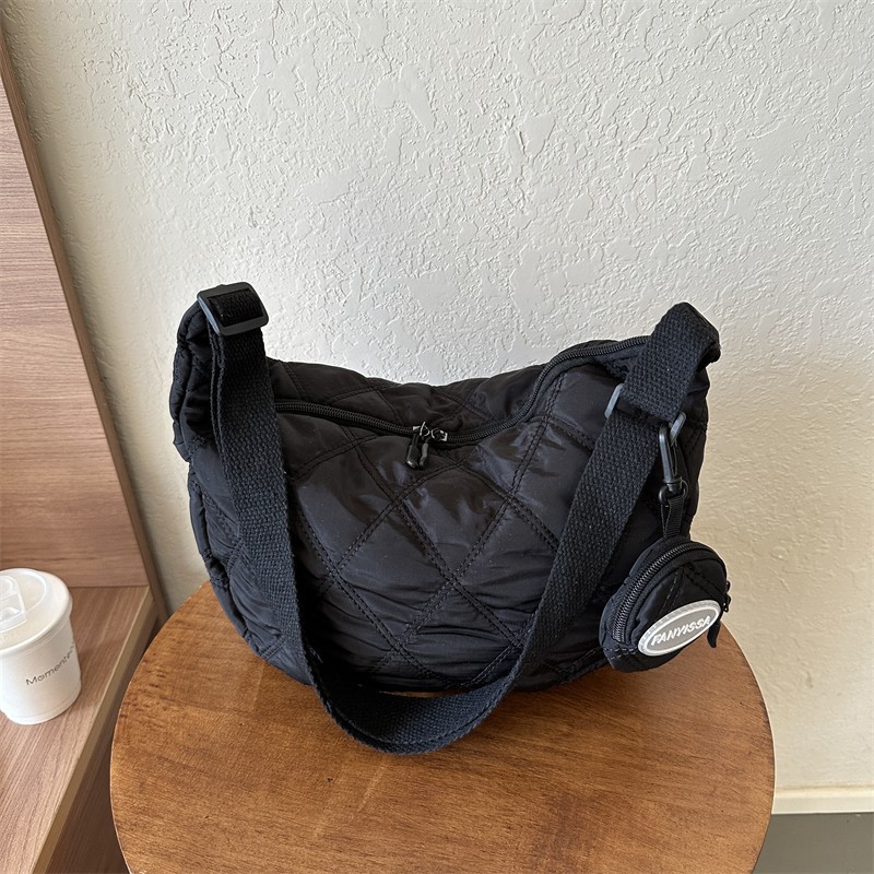 2023 Otoño e Invierno Nueva rómbica alta textura bolsa de hombro bolso de las axilas bolso simple todo fósforo Bolsa de Moda bolso de las mujeres