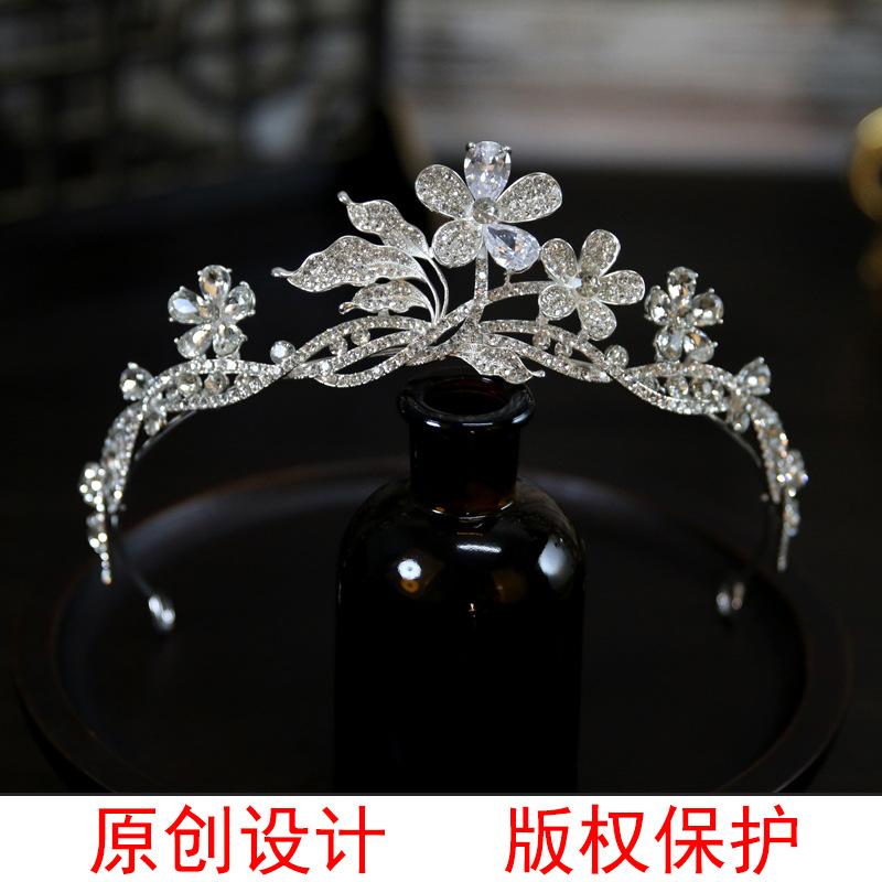 Korean tiara with zircon for bride