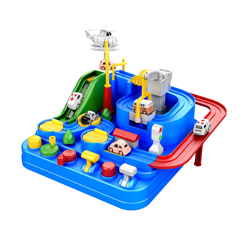Nuevos juguetes de aventura de coche de ingeniería transfronteriza inercia pista deslizante juguetes educativos de novedad para niños