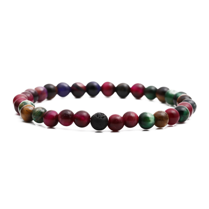 Fashion mixed color volcanic stone bracelet