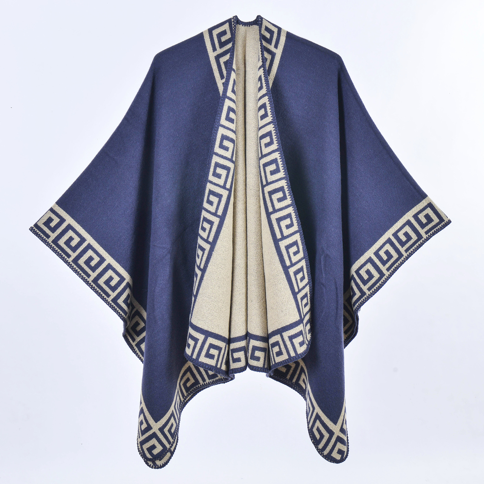 Nueva dama de doble cara bufandas de cachemira chal retro simple engrosado abrigo jersey comercio exterior al por mayor