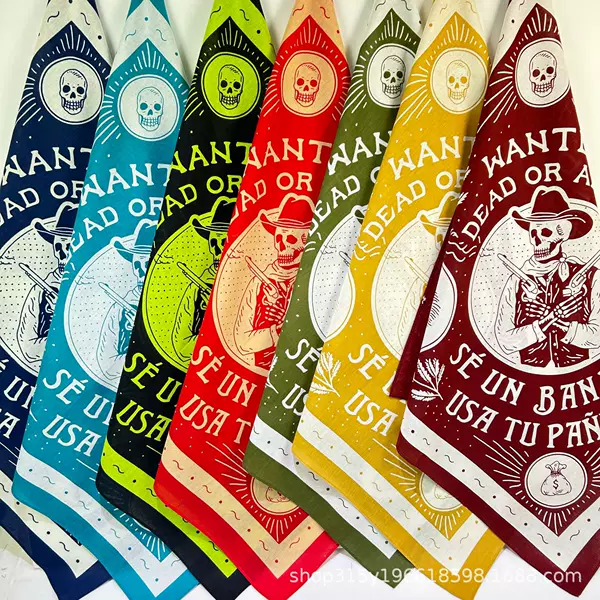 Cotton 54* 54cm Bandanas Square Scarf Headscarf Face Towel Outdoor Cycling Hip-Hop Street Dance Factory Direct Delivery