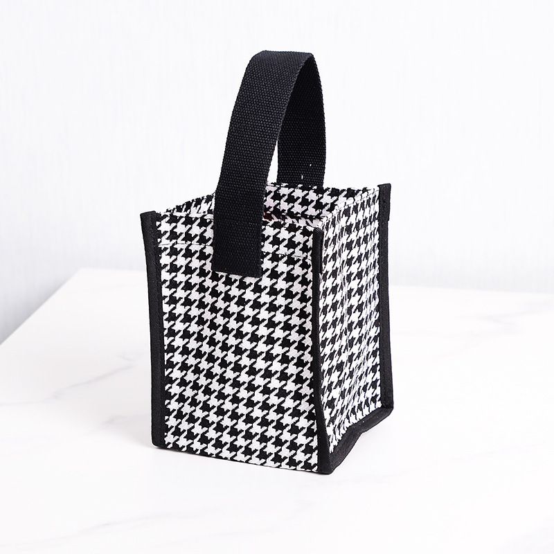 Waterproof Coated Houndstooth Mini Bag for Women, Casual Tote Bag for Shopping, Outings, and Sports, New Spring Model
