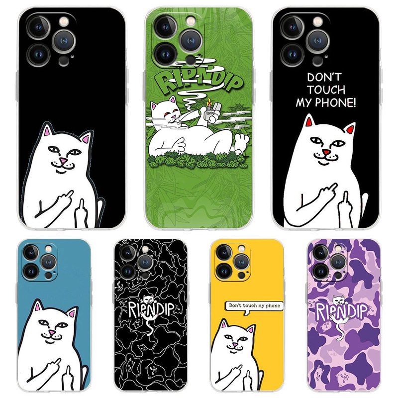 Suitable for iPhone15 cartoon cat graffiti phone case