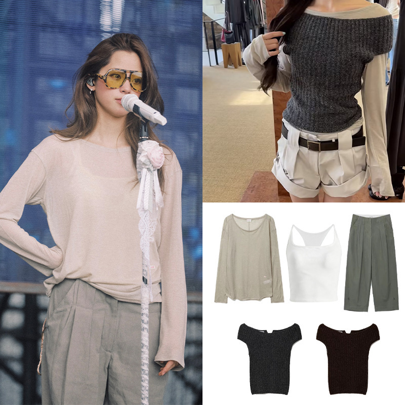 Fan Shun XH Korean-style T-shirt/undershirt/casual pants, same style as Ouyang Nana, Dongdaemun autumn new set