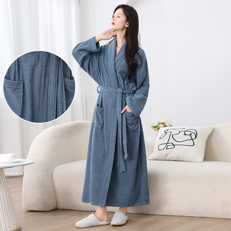 타월 소재 사계절 유니버설 목욕 가운 긴 남녀 목욕 스커트 커플 잠옷 흡수성 빠른 건조 목욕 가운