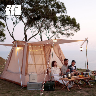Explorers Spring Tent Outdoor Camping Camping Thickened Rainproof Light Luxury Outdoor Sky Curtain Large Retro Convenient Style